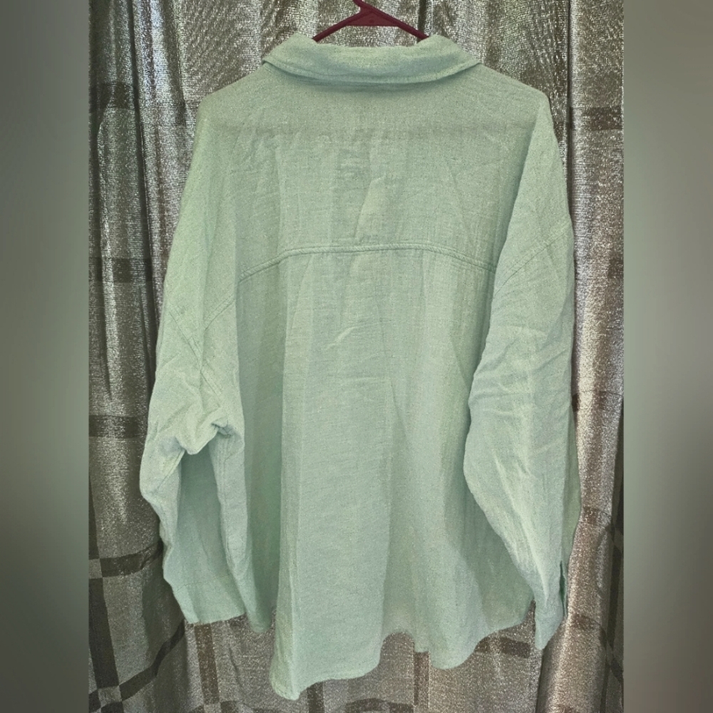 CALIA Women's Oversized 100% Cotton Cover Up, Minty Aura, Green, Size 1X, NWT - Picture 5 of 11